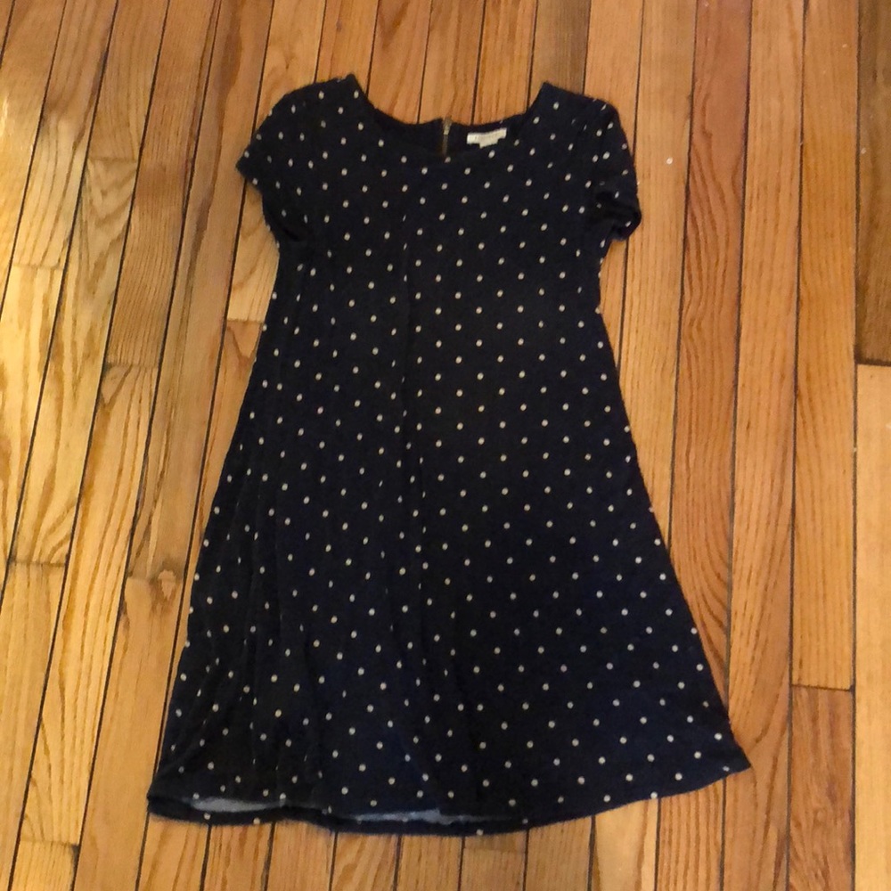 Soft cotton polka dot dress DARK NAVY